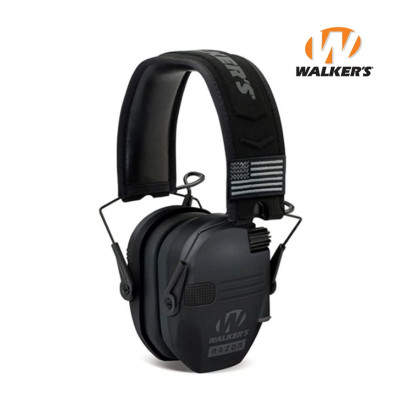 Активные наушники Walker's Razor Slim Patriot Original с патчами (Черный)