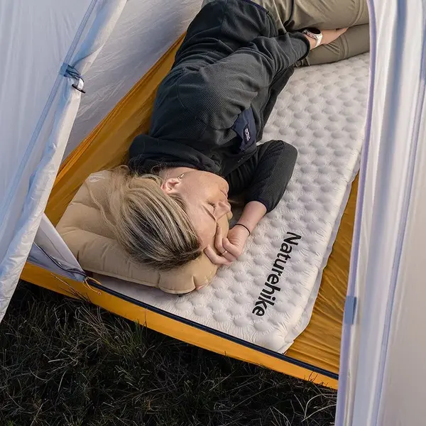 Самонадувний килимок одномісний (185х55х3.5см) Naturehike Light Grey