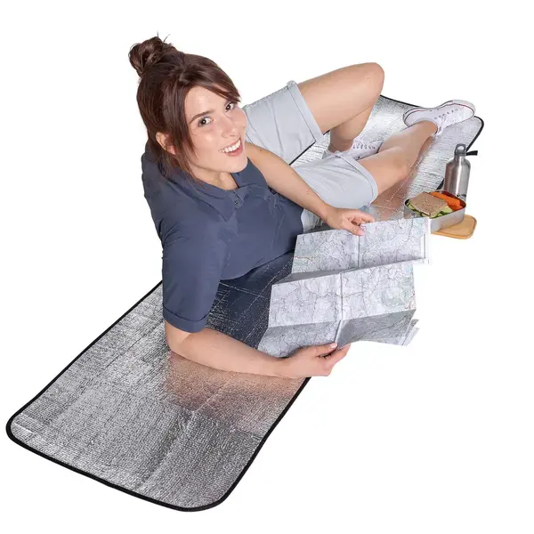 Складной кемпинговый серебряный каремат Tatonka Alu Seat Mat