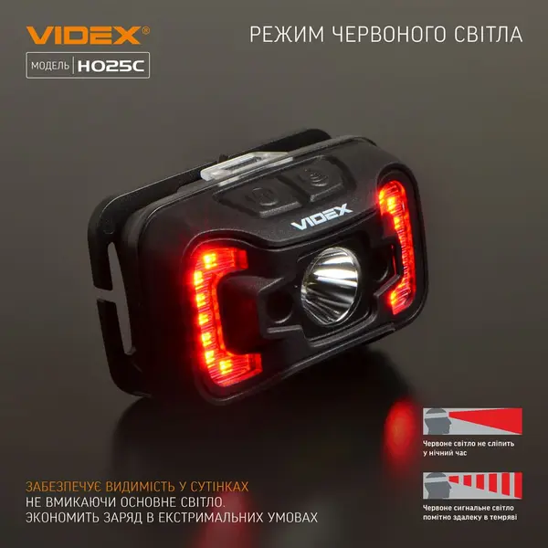Налобный светодиодный фонарик VIDEX VLF-H025C 310Lm 5000K