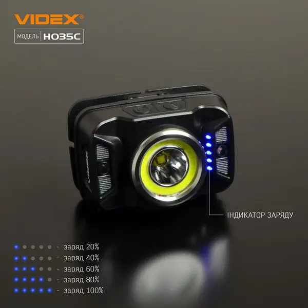 Налобный светодиодный фонарик VIDEX VLF-H035C 410Lm 5000K