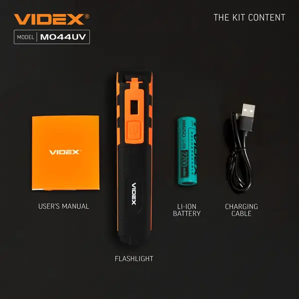 Портативний багатофункціональний ліхтарик VIDEX VLF-M044UV 400Lm 4000K