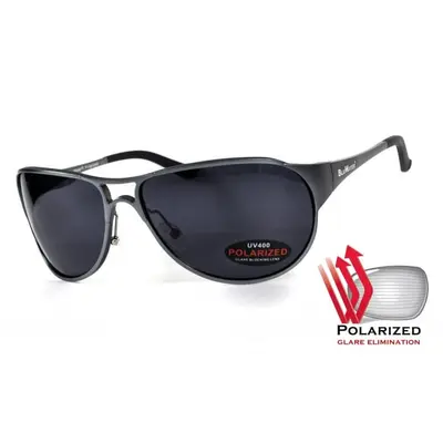 Окуляри поляризаційні BluWater Alumination-3 Gun Metal Polarized (gray) чорні в темній оправі, Чорний