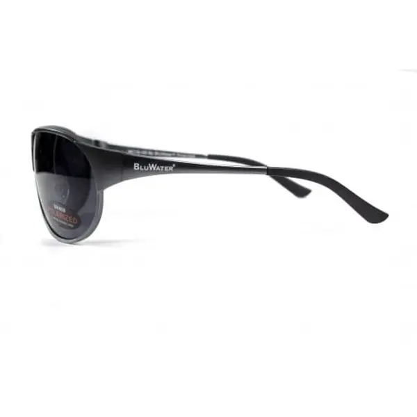 Окуляри поляризаційні BluWater Alumination-3 Gun Metal Polarized (gray) чорні в темній оправі, Чорний