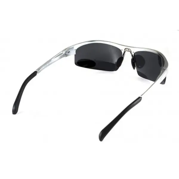 Окуляри поляризаційні BluWater Alumination-5 Silver Polarized (gray) чорні в сріблястій оправі, Сірий