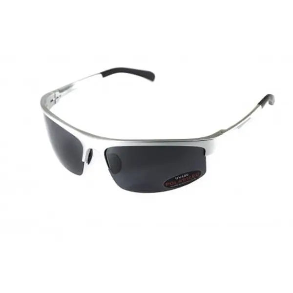 Окуляри поляризаційні BluWater Alumination-5 Silver Polarized (gray) чорні в сріблястій оправі, Сірий