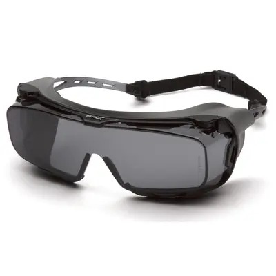 Окуляри захисні з ущільнювачем Pyramex Cappture-Plus (gray) Super Anti-Fog H2MAX, сірі, Чорний