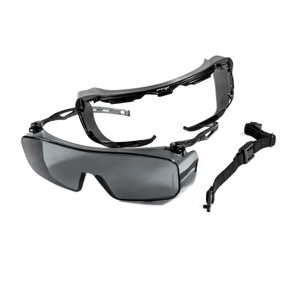 Очки защитные с уплотнителем Pyramex Cappture-Plus (gray) Super Anti-Fog H2MAX, серые, Черный