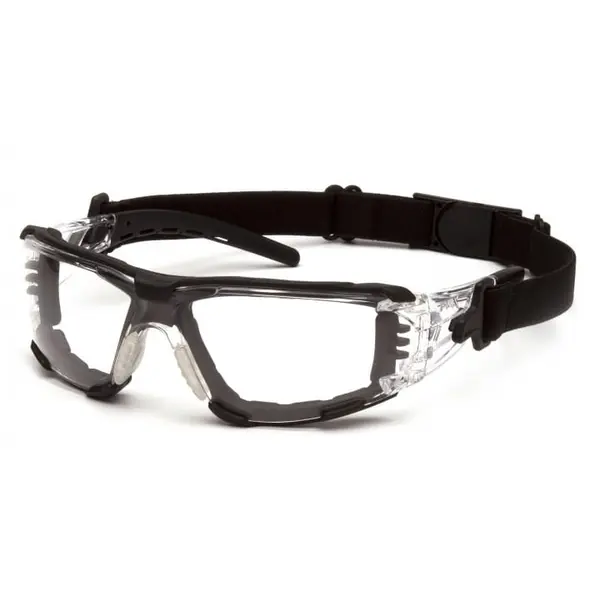 Очки защитные с уплотнителем Pyramex Fyxate (clear) Super Anti-Fog H2MAX, прозрачные, Черный