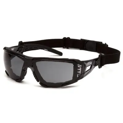 Окуляри захисні з ущільнювачем Pyramex Fyxate (gray) Super Anti-Fog H2MAX, сірі, Чорний
