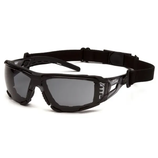 Очки защитные с уплотнителем Pyramex Fyxate (gray) Super Anti-Fog H2MAX, серые, Черный