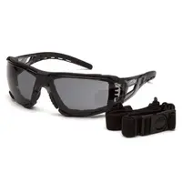 Окуляри захисні з ущільнювачем Pyramex Fyxate (gray) Super Anti-Fog H2MAX, сірі, Чорний