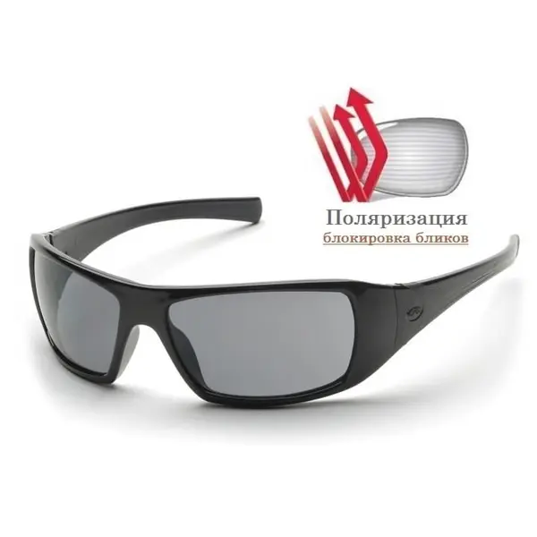 Очки поляризационные защитные Pyramex Goliath Polarized (gray), серые, Черный