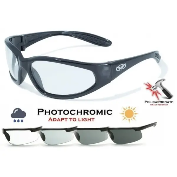 Окуляри фотохромні (захисні) Global Vision Hercules-1 Photochromic (clear) фотохромні прозорі, Чорний