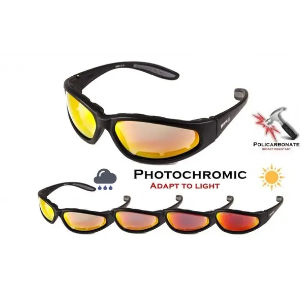 Очки защитные фотохромные Global Vision Hercules-1 Plus Photochr. A/F (G-Tech™ red) фотохромные красные зеркальные, Черный