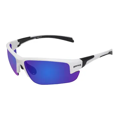 Окуляри захисні Global Vision Hercules-7 White (G-Tech blue) дзеркальні сині в білій оправі, Білий