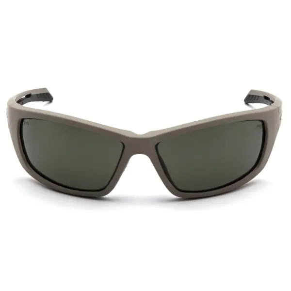 Очки защитные Venture Gear Tactical Howitzer Tan (forest gray) Anti-Fog, чёрно-зелёные в песочной оправе