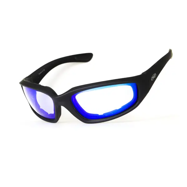 Очки защитные фотохромные Global Vision KickBack Photochromic (G-Tech™ blue) Anti-Fog, фотохромные синие зеркальные, Черный