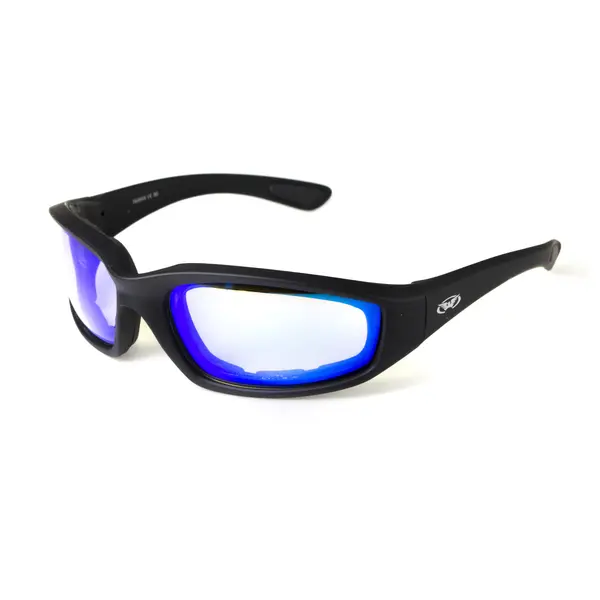 Очки защитные фотохромные Global Vision KickBack Photochromic (G-Tech™ blue) Anti-Fog, фотохромные синие зеркальные, Черный