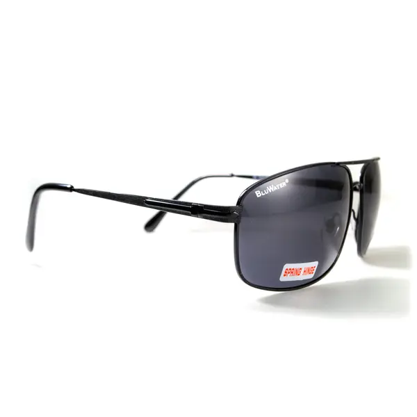 Окуляри поляризаційні BluWater Navigator-2 Polarized (gray), чорні в металевій оправі, Чорний