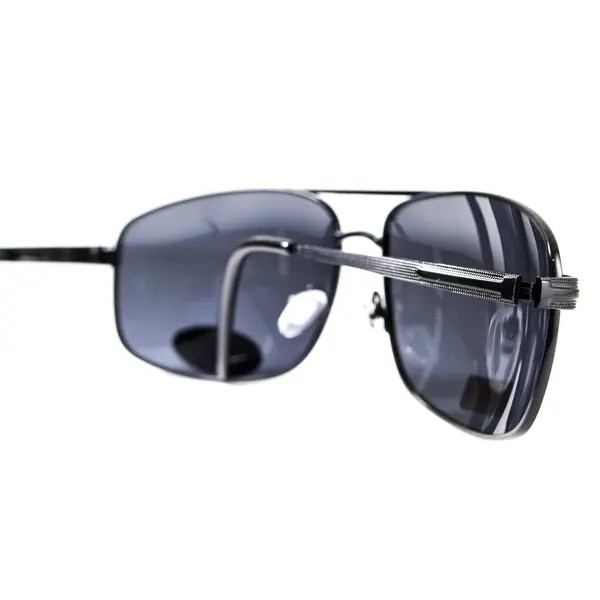 Окуляри поляризаційні BluWater Navigator-2 Polarized (gray), чорні в металевій оправі, Чорний