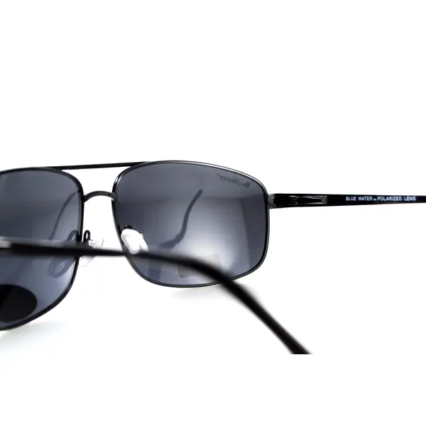 Окуляри поляризаційні BluWater Navigator-2 Polarized (gray), чорні в металевій оправі, Чорний