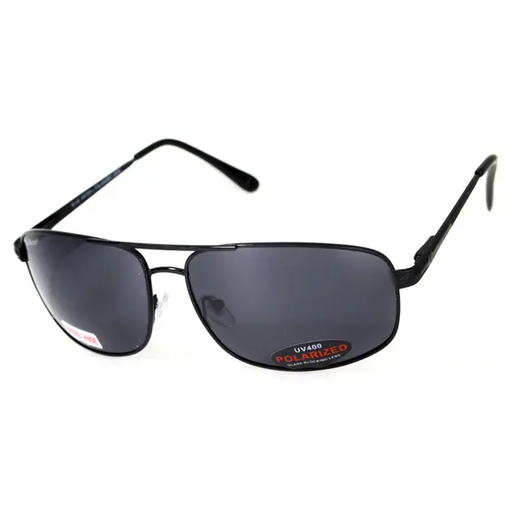 Окуляри поляризаційні BluWater Navigator-2 Polarized (gray), чорні в металевій оправі, Чорний