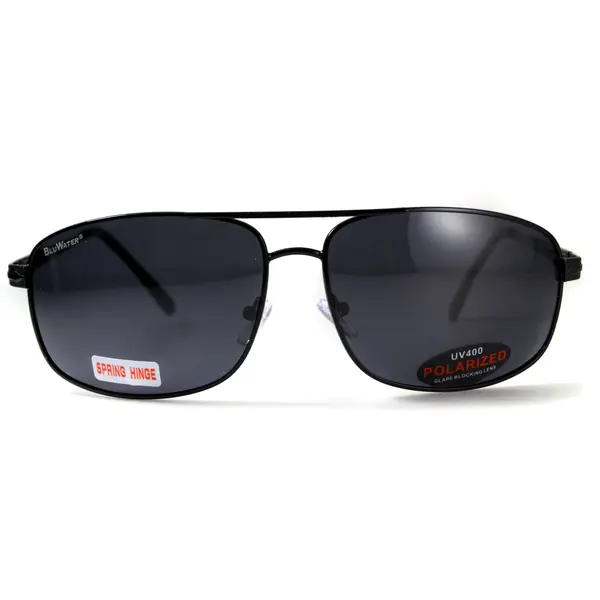 Окуляри поляризаційні BluWater Navigator-2 Polarized (gray), чорні в металевій оправі, Чорний