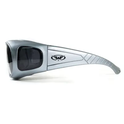 Окуляри захисні з ущільнювачем Global Vision Outfitter Metallic (gray) Anti-Fog, чорні в сірій оправі, Сірий