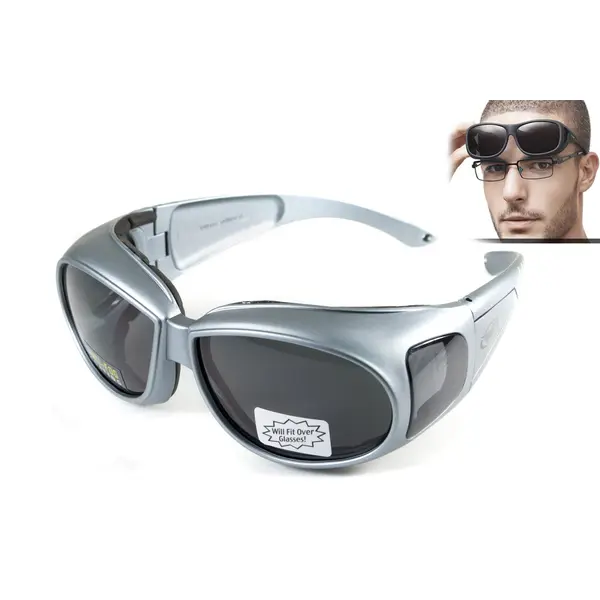 Очки защитные с уплотнителем Global Vision Outfitter Metallic (gray) Anti-Fog, серые, Сірий
