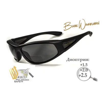 Окуляри біфокальні поляризаційні (захисні) BluWater Winkelman-2 polarized (+2.5 bifocal), (gray) чорні, Чорний