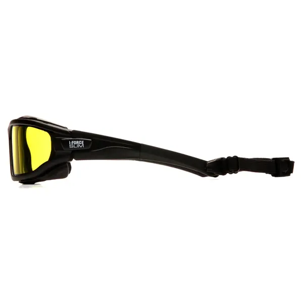 Окуляри захисні з ущільнювачем Pyramex i-Force Slim (amber) Anti-Fog, жовті, Чорний