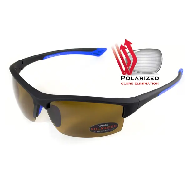 Окуляри поляризаційні BluWater Daytona-1 Polarized (brown), гідрофобні коричневі лінзи (Repelon™), Синій