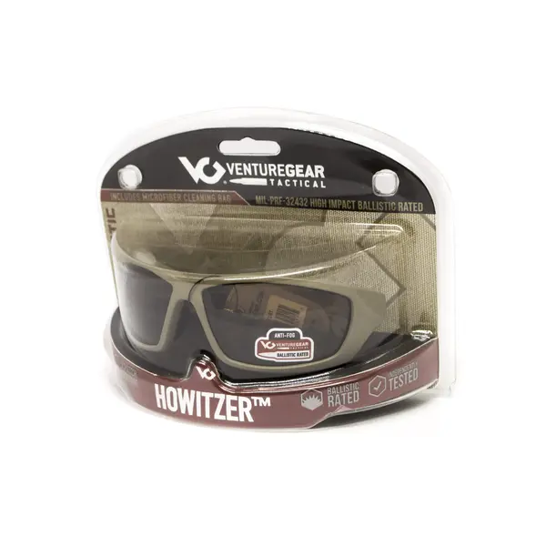 Защитные очки Venture Gear Tactical Howitzer Black (bronze) Anti-Fog, коричневые в чорной оправе
