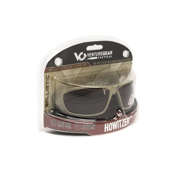 Защитные очки Venture Gear Tactical Howitzer Black (forest gray) Anti-Fog, чёрно-зелёные в чёрной оправе