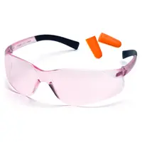 Защитные очки Pyramex Mini-Ztek (light pink) combo, розовые (беруши входят в комплект), Рожевий