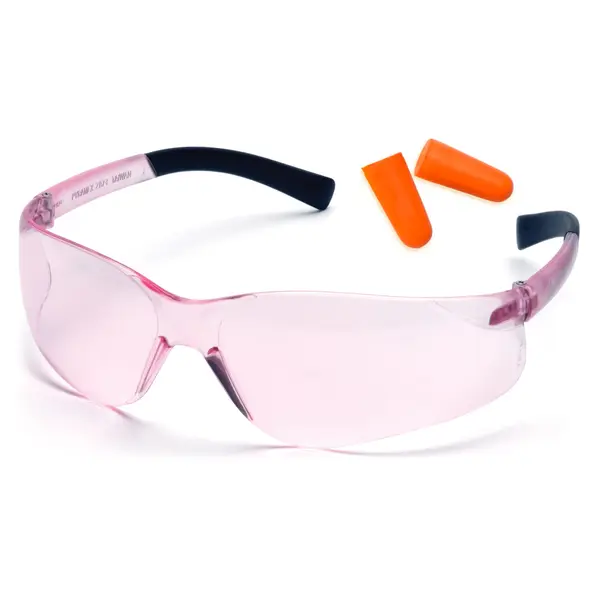 Захисні окуляри Pyramex Mini-Ztek (light pink) combo, рожеві (беруші входять в комплект), Рожевий