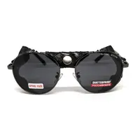 Окуляри захисні Global Vision Aviator-5 GunMetal (gray), сірі в темній оправі зі з'ємним ущільнювачем із синтетичної "шкіри", Чорний