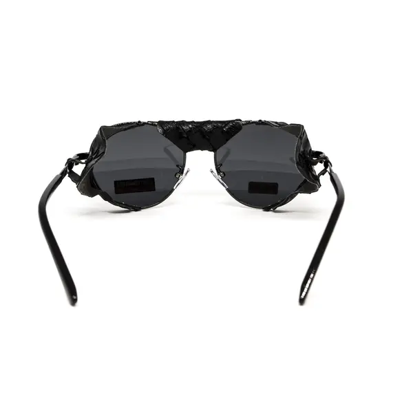 Окуляри захисні Global Vision Aviator-5 GunMetal (gray), сірі в темній оправі зі з'ємним ущільнювачем із синтетичної "шкіри", Чорний