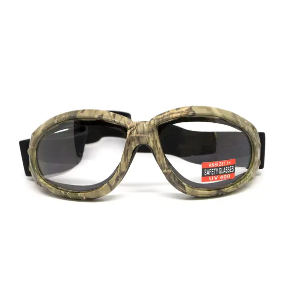 Окуляри захисні з ущільнювачем Global Vision Eliminator Camo Forest (clear), прозорі в камуфльованій оправі, Камуфляж