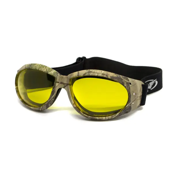 Очки защитные с уплотнителем Global Vision Eliminator Camo Forest (yellow), желтые в камуфлированной оправе, Камуфляж
