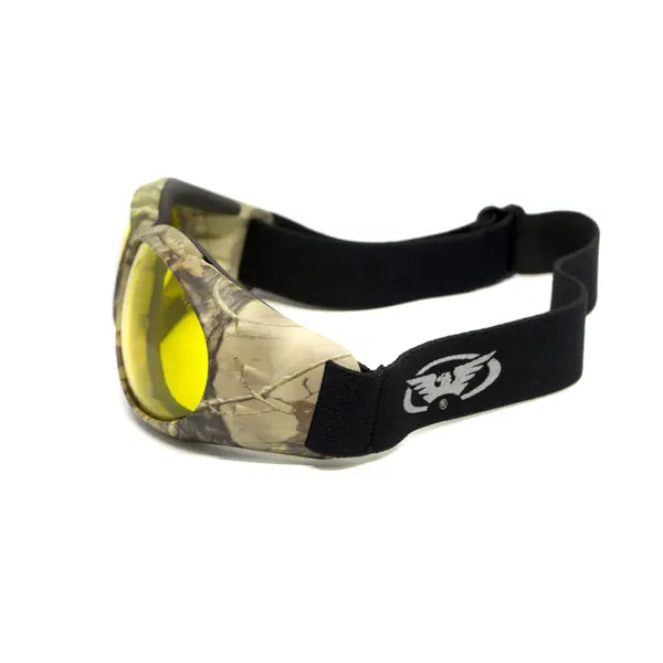 Очки защитные с уплотнителем Global Vision Eliminator Camo Forest (yellow), желтые в камуфлированной оправе, Камуфляж
