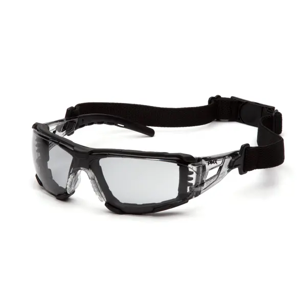 Очки защитные с уплотнителем Pyramex Fyxate (light gray) H2MAX Anti-Fog, светло-серые полутёмные, Черный