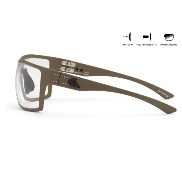 Захисні окуляри Gatorz Marauder Photochromic ANSI Z87.1 Mil-Spec Ballistic, Tan Cerakote - GZ-12-305