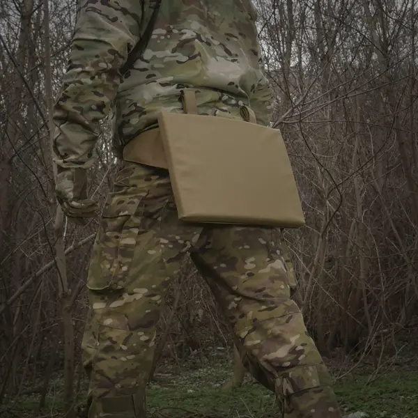 Каремат-сидушка Kiborg з балістичним пакетом 1 клас захисту Militex 20mm Cordura Coyote
