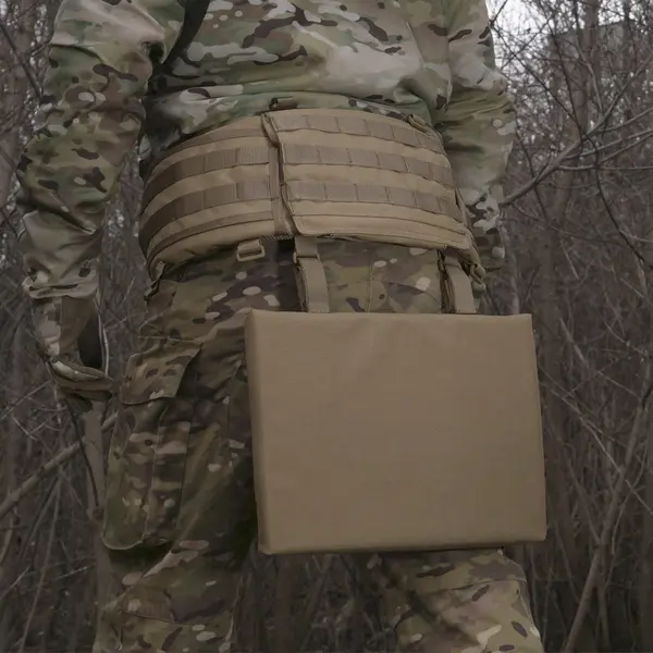 Каремат-сидушка Kiborg з балістичним пакетом 1 клас захисту Militex 20mm Cordura Coyote