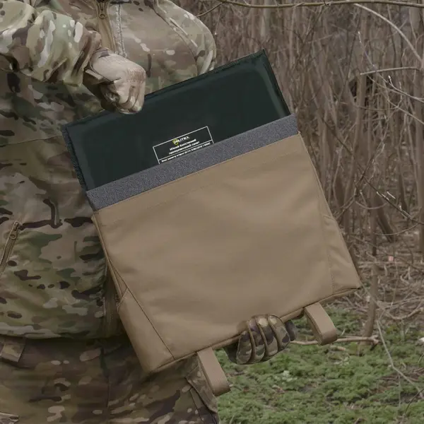 Каремат-сидушка Kiborg з балістичним пакетом 1 клас захисту Militex 20mm Cordura Coyote