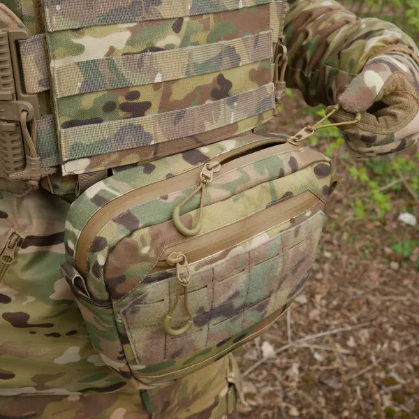 Сумка-напашник XL Kiborg з балістичним пакетом 1 клас захисту Militex GU Сordura Multicam