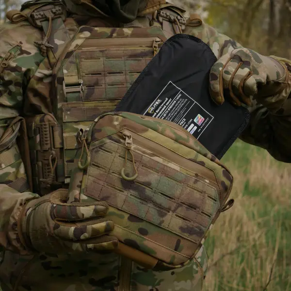 Сумка-напашник XL Kiborg з балістичним пакетом 1 клас захисту Militex GU Сordura Multicam