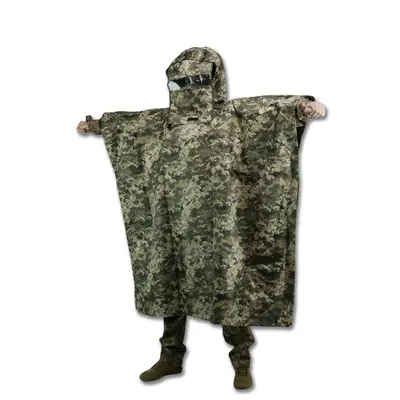 Універсальний військовий пончо з захистом від тепловізора Gen 1 Піксель